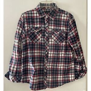 EUC Men’s Red, White & Blue Flannel shirt by Boton size Medium